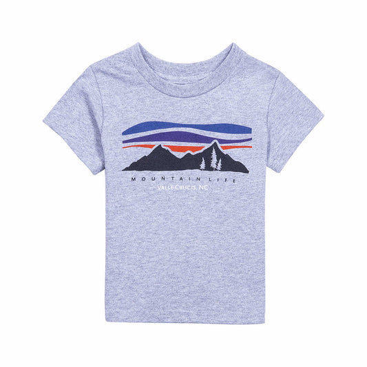 Color swatch for Bum Wraps Toddler Valle Crucis Mountain Life Short Sleeve T-Shirt in Raspberry