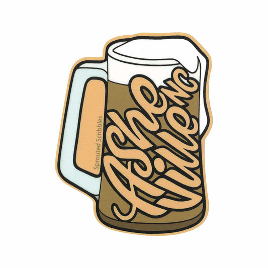 Asheville Beer Mug Sticker