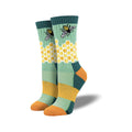 Home Sweet Honeycomb Compass Wool Socks Seafoam