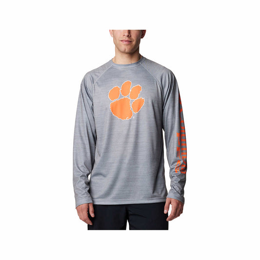 Men's Clemson University PFG Terminal Tackle Long Sleeve T-Shirt Col Grey Htr