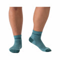 Wide Open Women's Single Stripe Cushioned Quarter Socks Teal