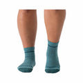 Wide Open Women's Single Stripe Cushioned Quarter Socks Teal