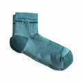 Wide Open Women's Single Stripe Cushioned Quarter Socks Teal