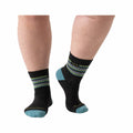 Wide Open Women's Multi Stripe Cushioned Micro Crew Socks Charcoal