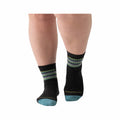 Wide Open Women's Multi Stripe Cushioned Micro Crew Socks Charcoal