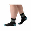 Wide Open Women's Multi Stripe Cushioned Micro Crew Socks Charcoal