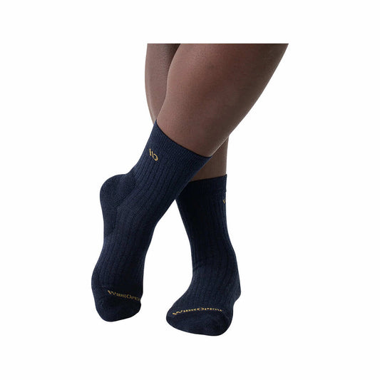 Wide Open Men's Solid Cushioned Micro Crew Socks Denim