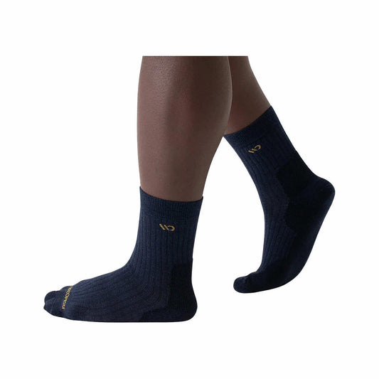 Wide Open Men's Solid Cushioned Micro Crew Socks Denim