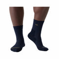 Wide Open Men's Solid Cushioned Micro Crew Socks Denim