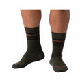 Wide Open Men's Vintage Stripe Cushioned Crew Socks Forest