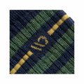 Wide Open Men's Vintage Stripe Cushioned Crew Socks Denim