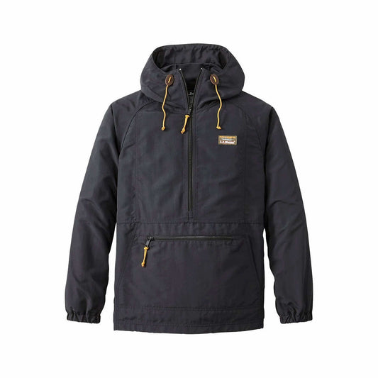 L.L.Bean Men's Mountain Classic Solid Anorak Jacket Black