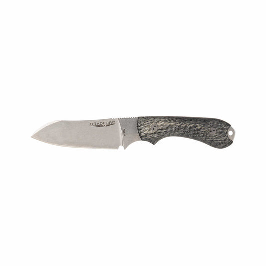 Bradford Knives Guardian 3 Sheepsfoot Knife - Stonewash Finish Black