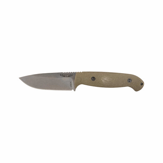 Bradford Knives Guardian 4.5 Knife - Stonewash Finish Od Green
