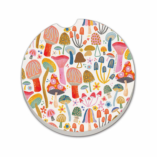 Retro Shrooms Car Coaster