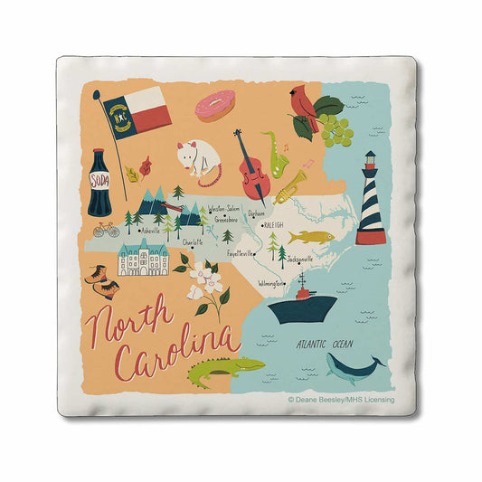 North Carolina Home State Coaster Set