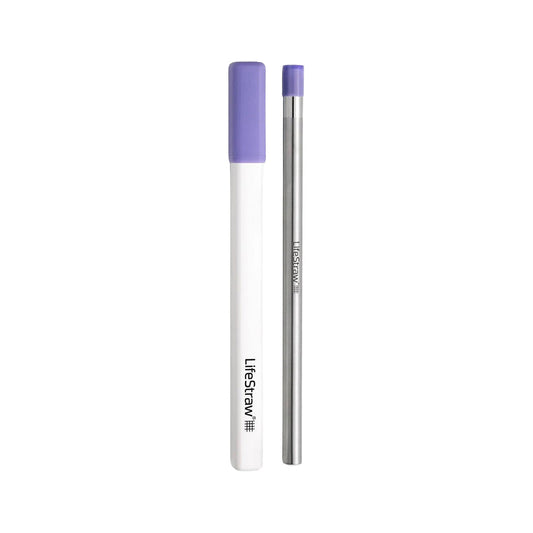 LifeStraw Sip Reusable Stainless Steel Water Filter Straw Midnight Blue