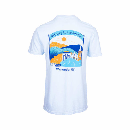 Mast General Store Waynesville Gateway to the Smokies Short Sleeve T-Shirt Chambray