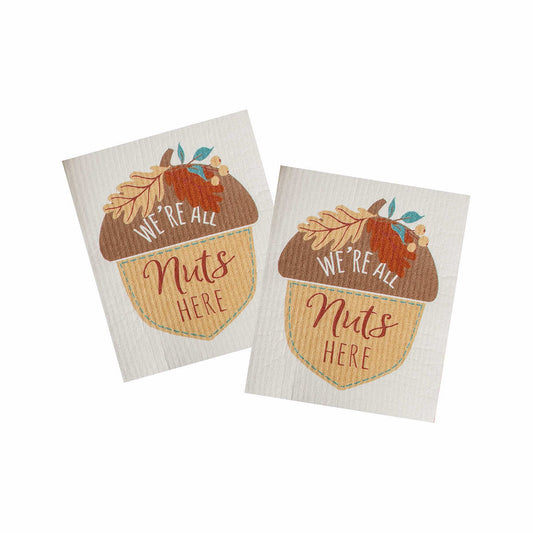 Kay Dee We Are All Nuts Here Swedish Dishcloths - 2 Pack
