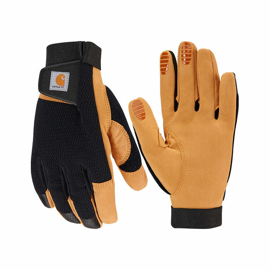 Men's Synthetic Leather High Dexterity Touch Sensitive Secure Grip Cuff Gloves Black Barley