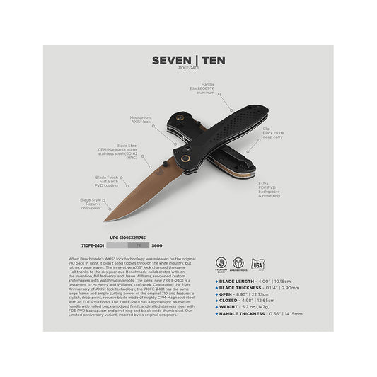 Color swatch for Benchmade 710FE-2401 710 Knife in Blk Almnm