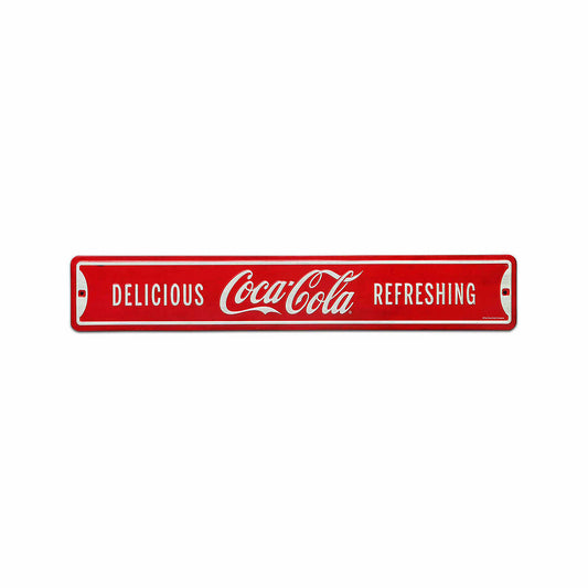 Coca-Cola Delicious & Refreshing Metal Street Sign