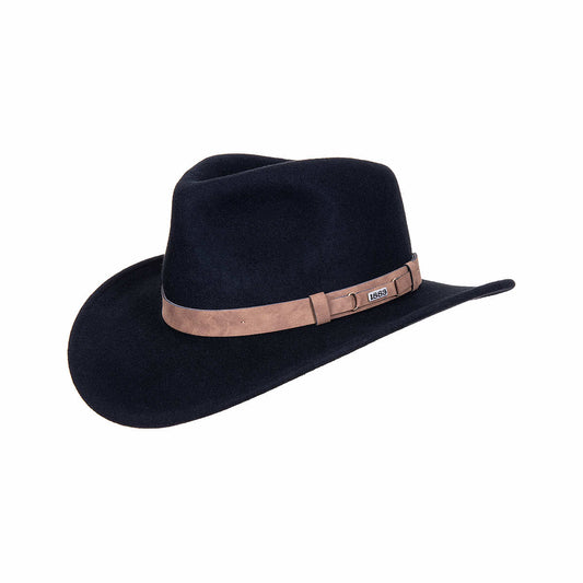 Mast 1883 Men's Felt Wool Outback Hat Black
