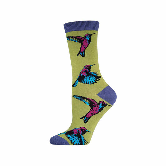 Women's Hummingbird Bamboo Socks Citron