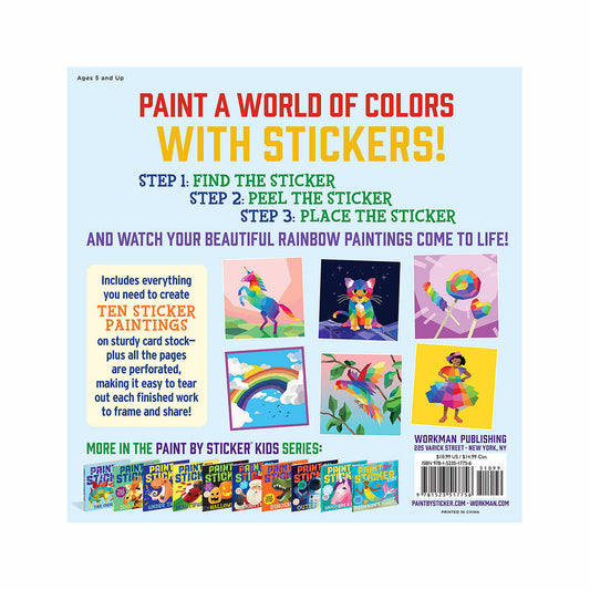 Hachette Paint By Stickers Activity Book - Rainbows Everywhere
