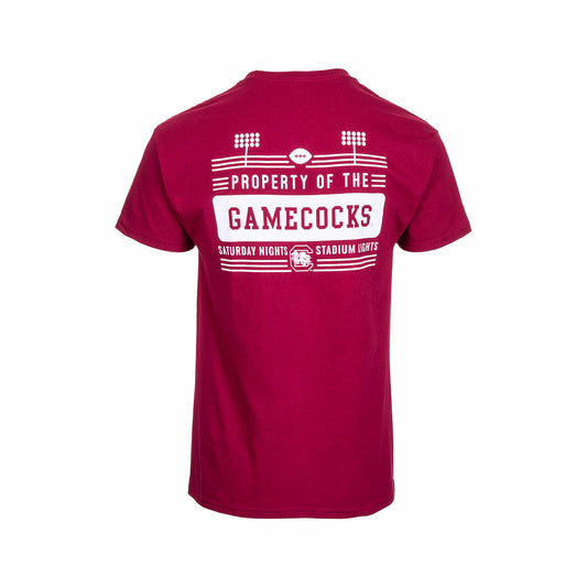 Eat More Tees University of South Carolina Property of Gamecocks Short Sleeve T-Shirt Garnet