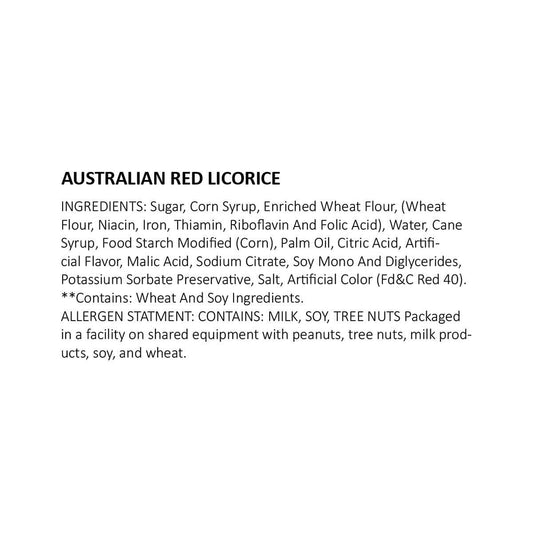 Dutch Valley Foods Australian Style Red Licorice Candy - 1 lb.