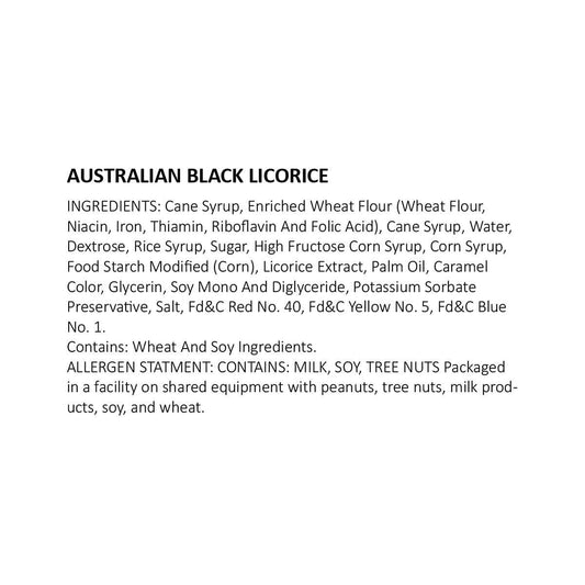 Dutch Valley Foods Australian Style Black Licorice Candy - 1 lb.