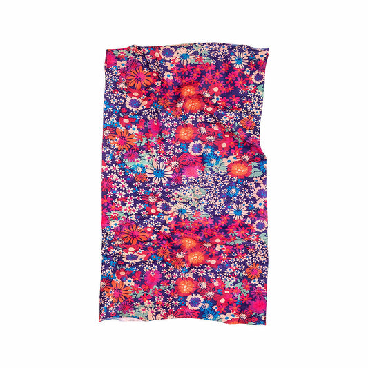 Full Boho Bandeau Headband - Dark Red Pink Floral