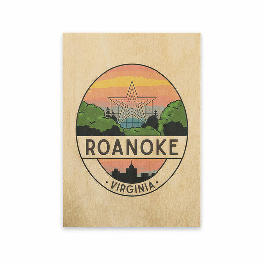 Lantern Press Roanoke Star Wooden Magnet