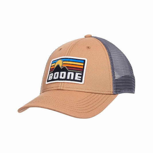 Boone High Point Lo Pro Snapback Trucker Hat Caramel Dkgrey