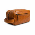 Andar Oxford Leather Dopp Kit Camel Tan