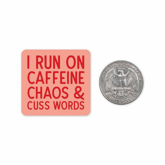 Caffeine Chaos Cusswords Mini Sticker