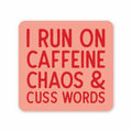Caffeine Chaos Cusswords Mini Sticker
