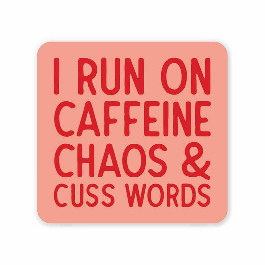 Caffeine Chaos Cusswords Mini Sticker