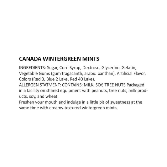 Dutch Valley Foods Canada Wintergreen Mint Candy - 1 lb.