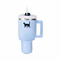 Kitty Cup Tumbler Plush Cat Toy Chambray Blue