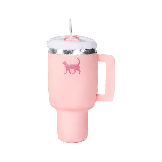 Kitty Cup Tumbler Plush Cat Toy Chambray Blue