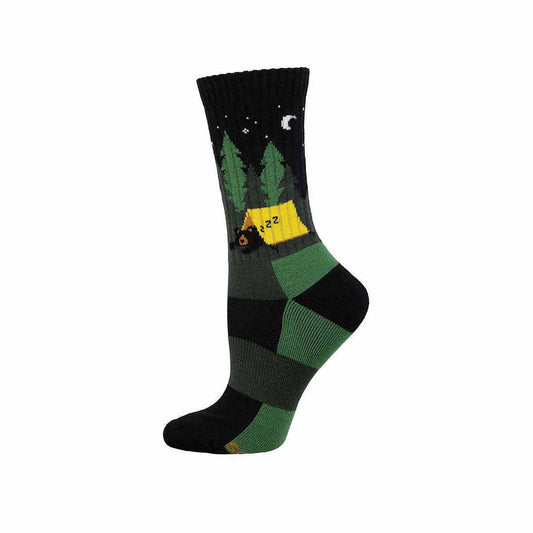 Women's Beary Tired Wool Crew Socks Green