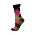 Women's Water Lily Wool Crew Socks Black