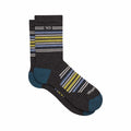 Wide Open Men's Multi Stripe Cushioned Micro Crew Socks Charcoal