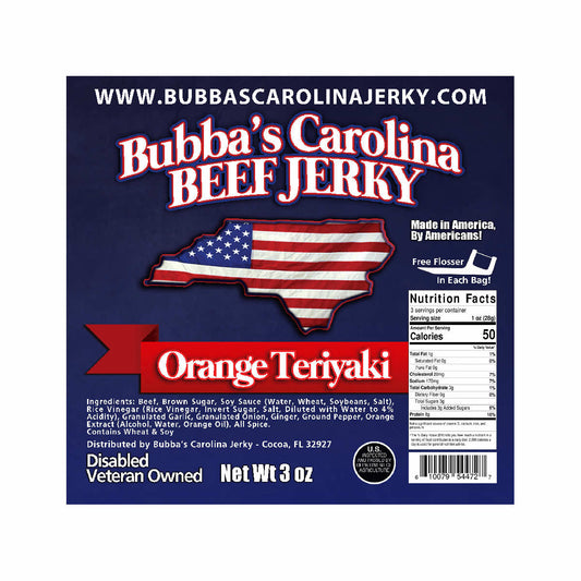 Bubba's Carolina Jerky Orange Teriyaki Beef Jerky