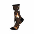 Cat Butts Crew Socks Brown Heather