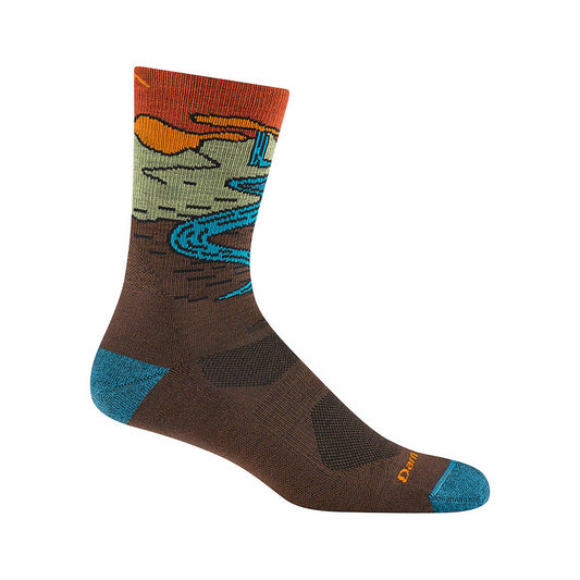 Men's Chasing Waterfalls Micro Crew Lightweight Hiking Socks Earth