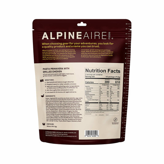 Alpineaire Pasta Primavera with Grilled Chicken Instant Meal