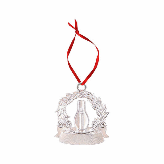 Mast General Store Wreath & Candle Pewter Ornament
